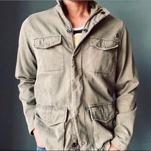 EXPRESS Military style shirt jacket, olive green, Small